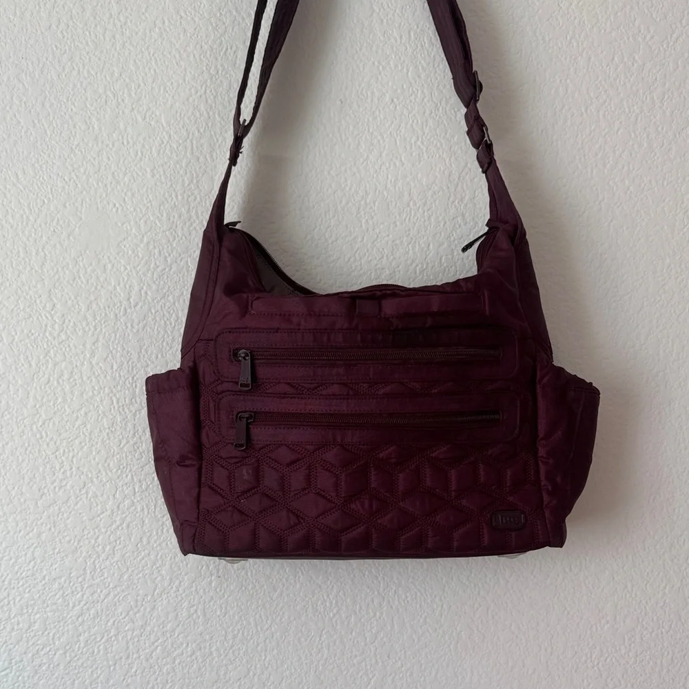Lug Deep Purple Quilted Shoulder Diaper Bag